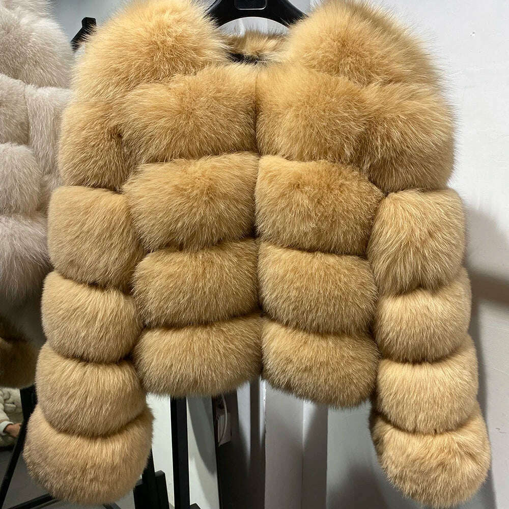 YOLOAgain Real Fox Fur Jacket Women 2024 Winter Outerwear Fox Fur Coat