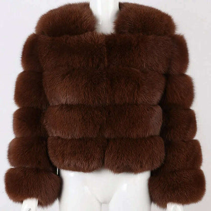 YOLOAgain Real Fox Fur Jacket Women 2024 Winter Outerwear Fox Fur Coat