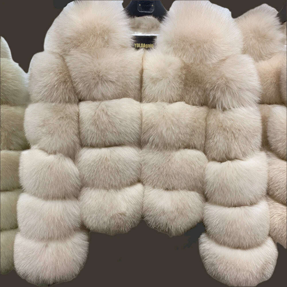 YOLOAgain Real Fox Fur Jacket Women 2024 Winter Outerwear Fox Fur Coat