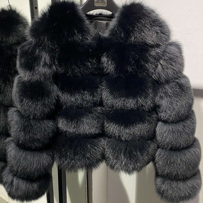 YOLOAgain Real Fox Fur Jacket Women 2024 Winter Outerwear Fox Fur Coat