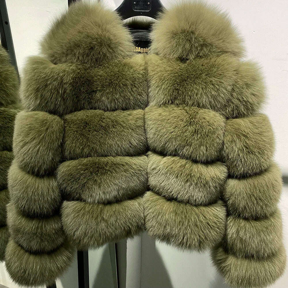 YOLOAgain Real Fox Fur Jacket Women 2024 Winter Outerwear Fox Fur Coat