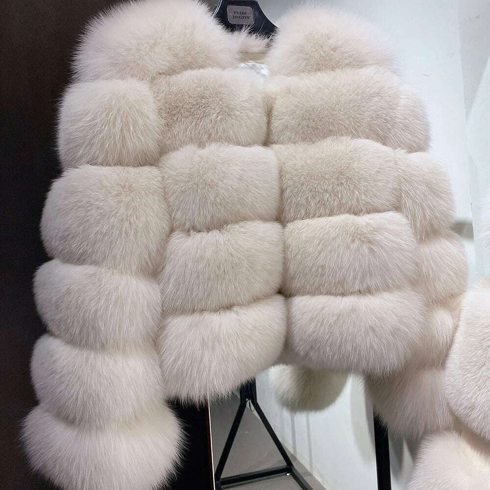 YOLOAgain Real Fox Fur Jacket Women 2024 Winter Outerwear Fox Fur Coat