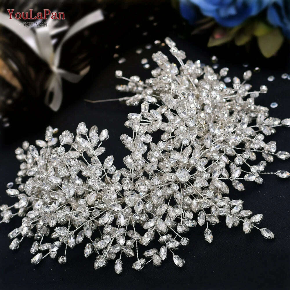 YouLaPan Bride Exquisite Headband Tiara Full Rhinestone Bridesmaid Hair Band Women Fashion Headwear Wedding Accessories HP385