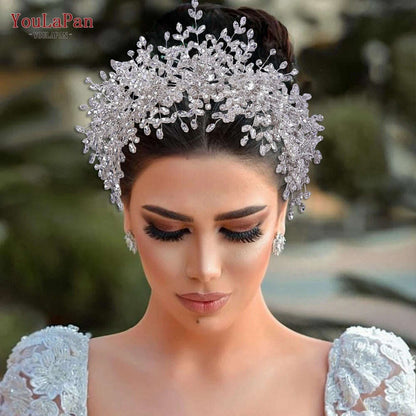 YouLaPan Bride Exquisite Headband Tiara Full Rhinestone Bridesmaid Hair Band Women Fashion Headwear Wedding Accessories HP385