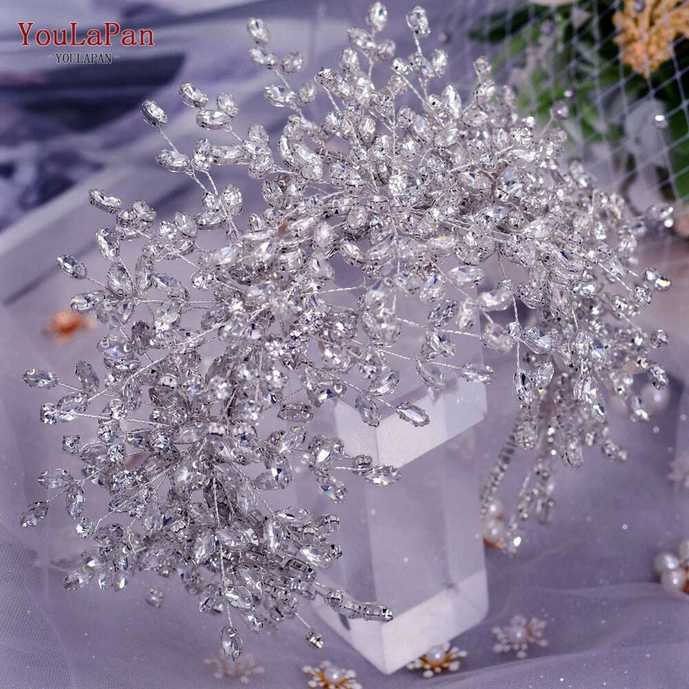 YouLaPan Bride Exquisite Headband Tiara Full Rhinestone Bridesmaid Hair Band Women Fashion Headwear Wedding Accessories HP385