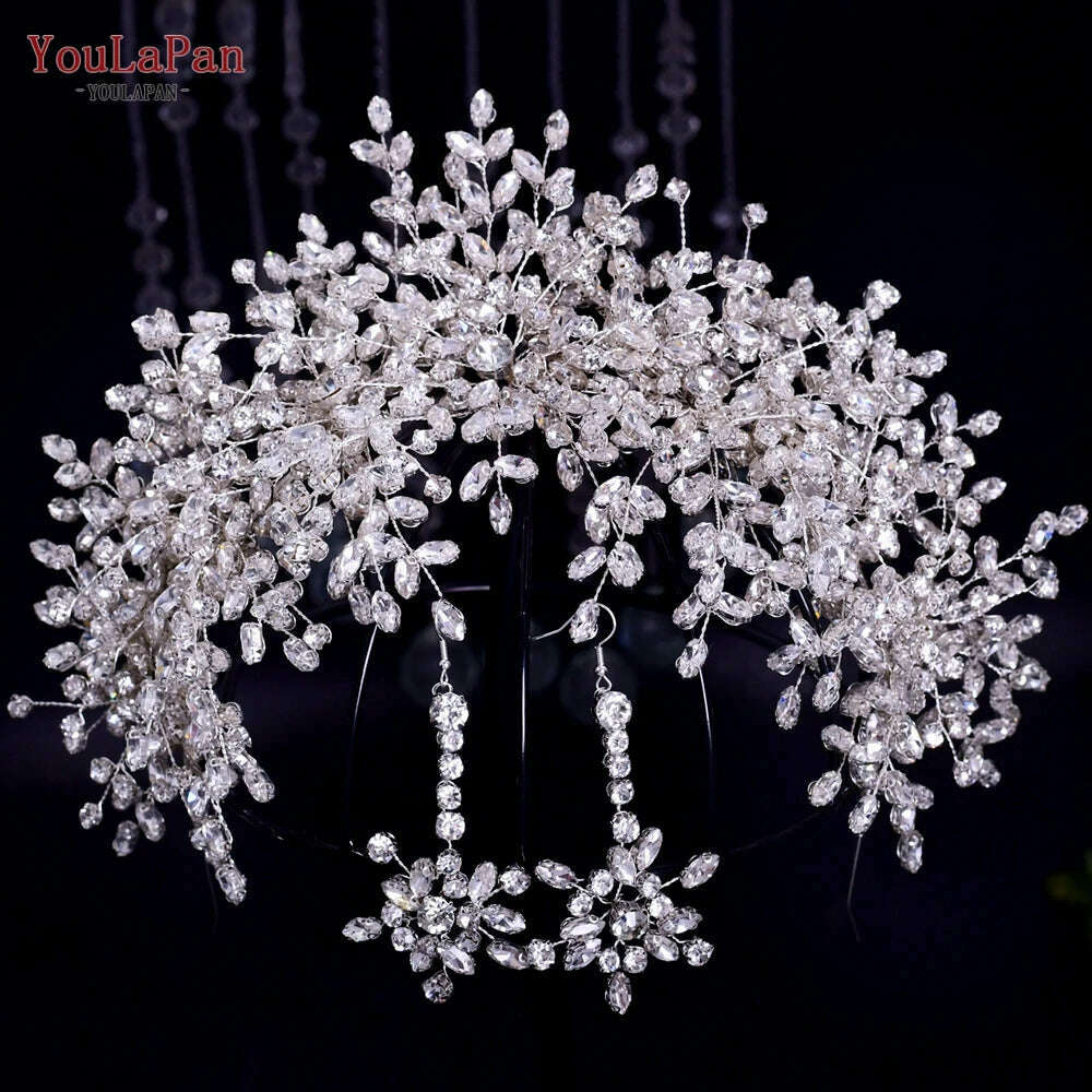 YouLaPan Bride Exquisite Headband Tiara Full Rhinestone Bridesmaid Hair Band Women Fashion Headwear Wedding Accessories HP385