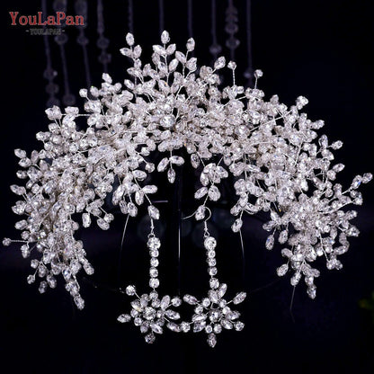 YouLaPan Bride Exquisite Headband Tiara Full Rhinestone Bridesmaid Hair Band Women Fashion Headwear Wedding Accessories HP385