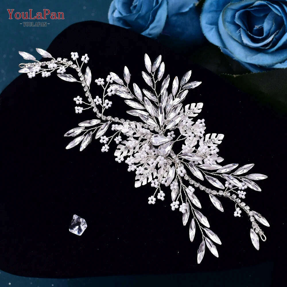 YouLaPan HP277 Bride Wedding Hair Accessories Rhinestone Headband Bridal Headpiece Hair Ornament for Women Hair Jewelry Headwear