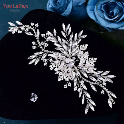 YouLaPan HP277 Bride Wedding Hair Accessories Rhinestone Headband Bridal Headpiece Hair Ornament for Women Hair Jewelry Headwear