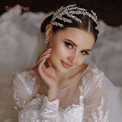 YouLaPan Luxury Rhinestone Bride Headband Woman Headpiece Wedding Hair Accessories Pageant Headdresse Wedding Tiara HP425