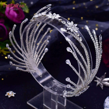 YouLaPan Luxury Rhinestone Bride Headband Woman Headpiece Wedding Hair Accessories Pageant Headdresse Wedding Tiara HP425