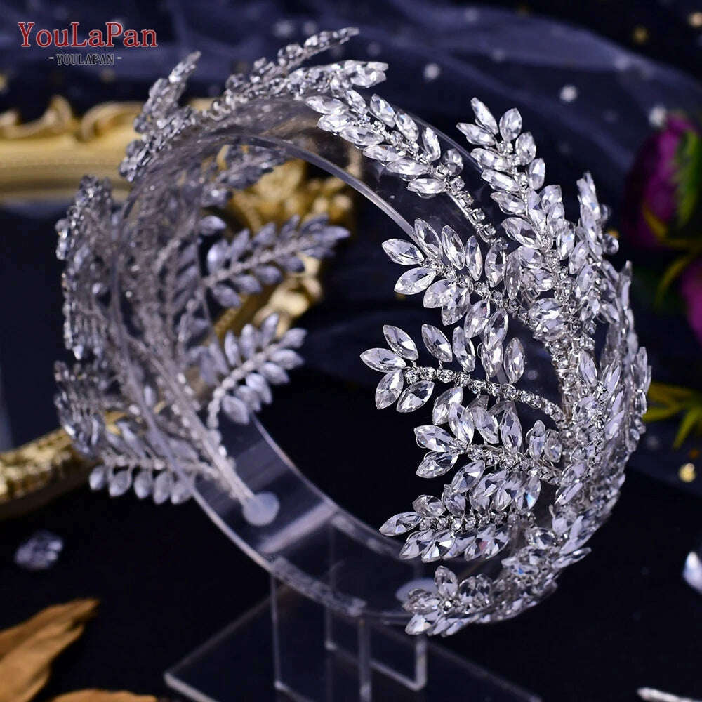YouLaPan Luxury Rhinestone Bride Headband Woman Headpiece Wedding Hair Accessories Pageant Headdresse Wedding Tiara HP425