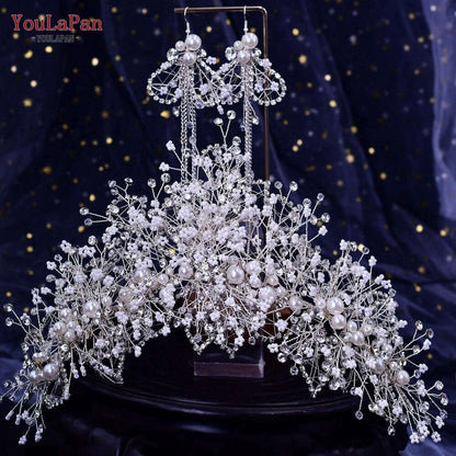 YouLaPan Trendy Bridal Hair Hoop Colorful Rhinestone Wedding Crown Handmade Bride Tiara Hair Accessories Woman Headband HP193P-C