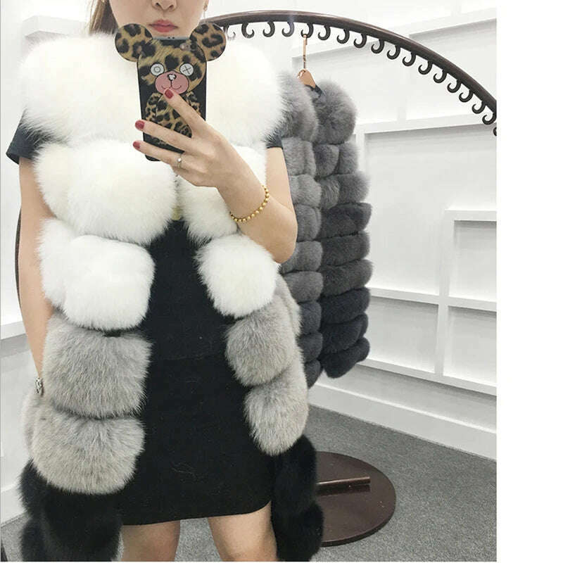 ZADORIN Winter Coat Women Thick Warm Luxury Patchwork Color Faux Fur Vest Coats Soft Fluffy Fur Jacket Female Vintage Outerwear