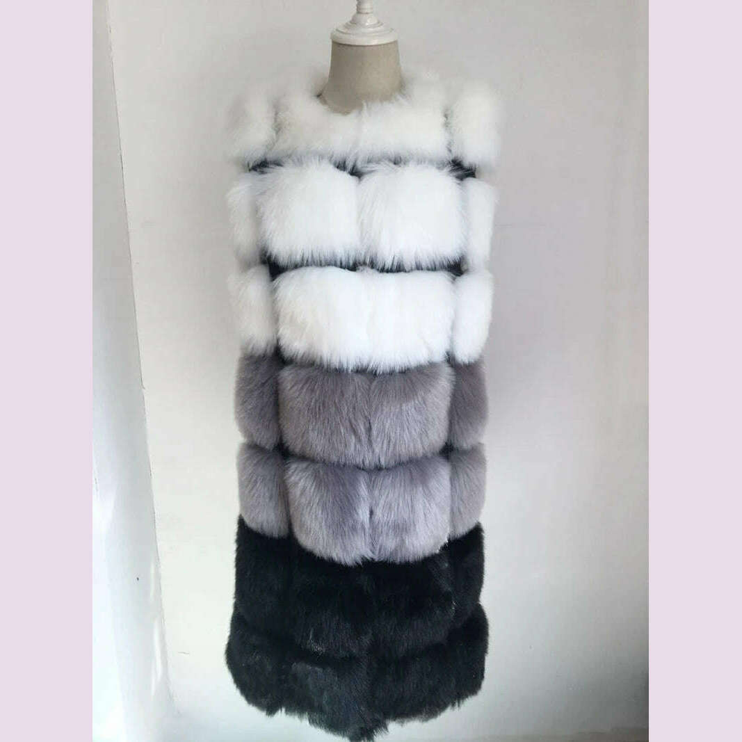 ZADORIN Winter Coat Women Thick Warm Luxury Patchwork Color Faux Fur Vest Coats Soft Fluffy Fur Jacket Female Vintage Outerwear