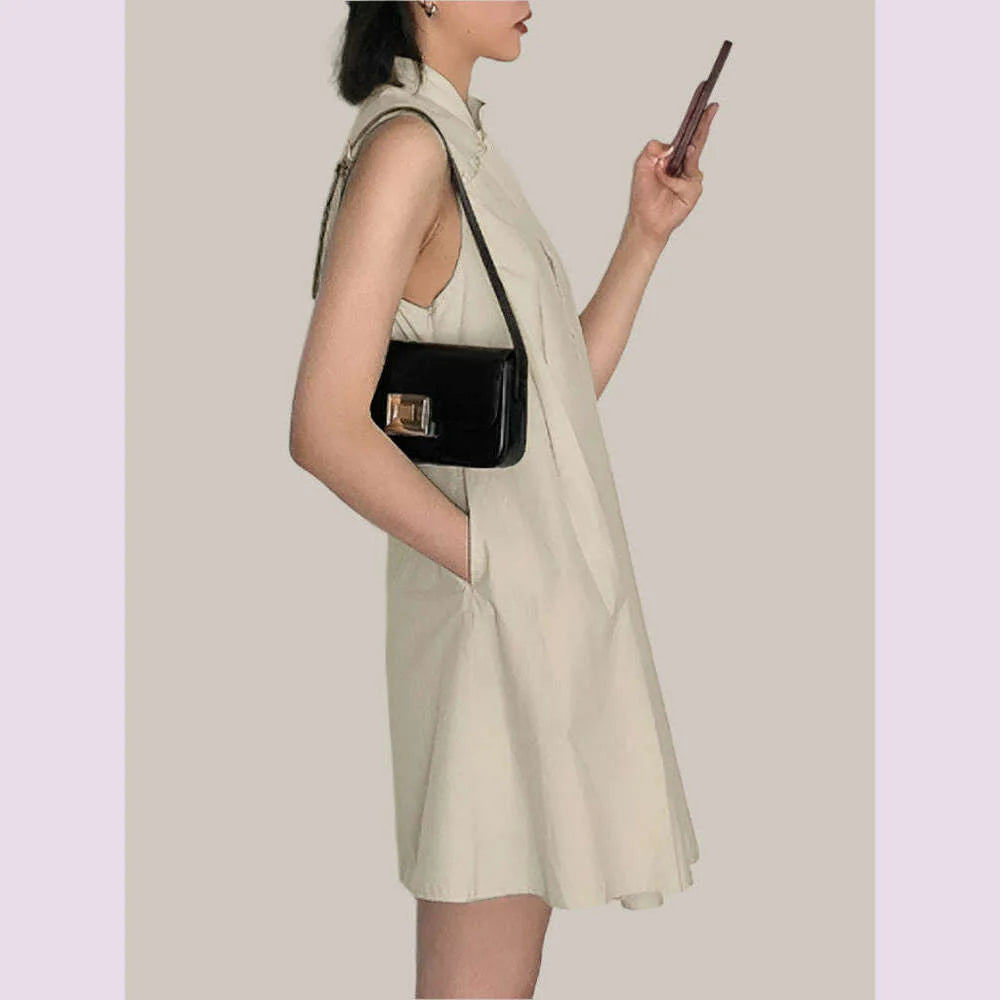 ZANZEA Elegant Sleeveless A-line Vestidos 2024 New Chinese Dress Women Pleating Party Dress Vintage Fashion Mandarin Collar Robe