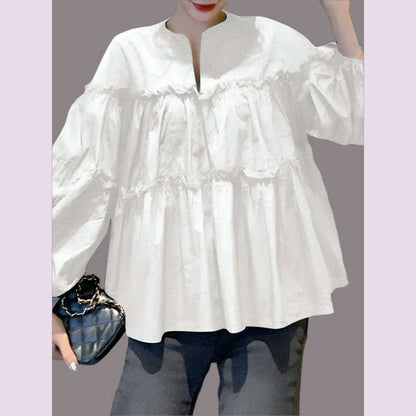 ZANZEA Fashion Women Long Puff Sleeve Blouse Autumn Spring Eelgant Shirt Ruffles Blusas Femininas Mujer Party Work Tops Tunic