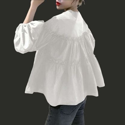 ZANZEA Fashion Women Long Puff Sleeve Blouse Autumn Spring Eelgant Shirt Ruffles Blusas Femininas Mujer Party Work Tops Tunic