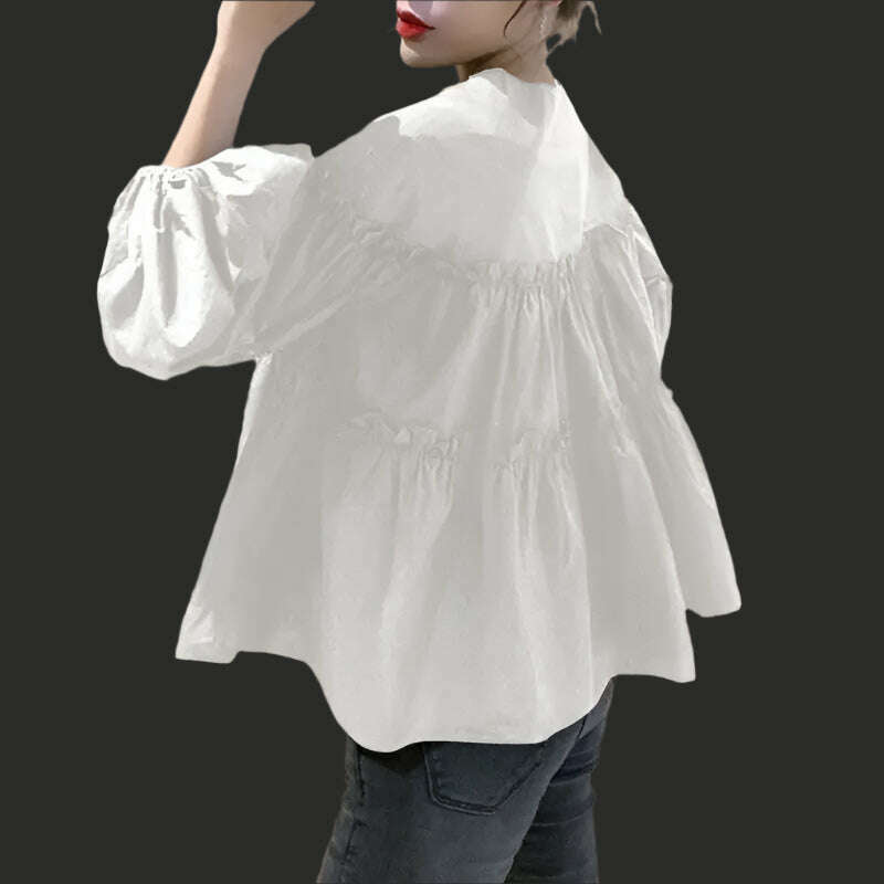ZANZEA Fashion Women Long Puff Sleeve Blouse Autumn Spring Eelgant Shirt Ruffles Blusas Femininas Mujer Party Work Tops Tunic