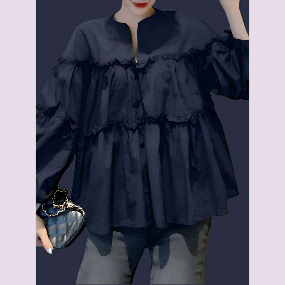 ZANZEA Fashion Women Long Puff Sleeve Blouse Autumn Spring Eelgant Shirt Ruffles Blusas Femininas Mujer Party Work Tops Tunic
