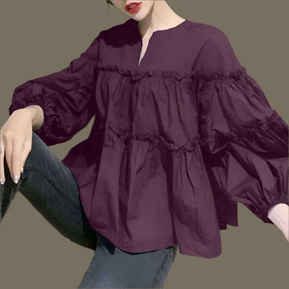 ZANZEA Fashion Women Long Puff Sleeve Blouse Autumn Spring Eelgant Shirt Ruffles Blusas Femininas Mujer Party Work Tops Tunic