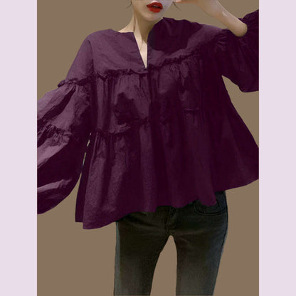 ZANZEA Fashion Women Long Puff Sleeve Blouse Autumn Spring Eelgant Shirt Ruffles Blusas Femininas Mujer Party Work Tops Tunic