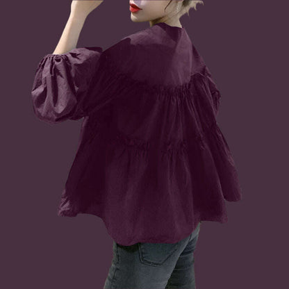 ZANZEA Fashion Women Long Puff Sleeve Blouse Autumn Spring Eelgant Shirt Ruffles Blusas Femininas Mujer Party Work Tops Tunic
