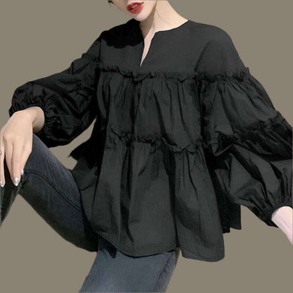 ZANZEA Fashion Women Long Puff Sleeve Blouse Autumn Spring Eelgant Shirt Ruffles Blusas Femininas Mujer Party Work Tops Tunic