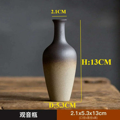 Zen Rough Pottery Tea Pet Ornaments Ceramic Vase Tea Table Decor Living Room Desktop Decoration Retro Tea Ceremony Accessories