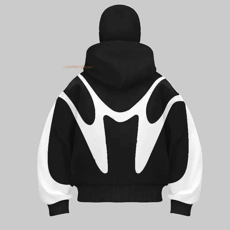 Zipper Hoodie Men Women Fall Winter New High Street Loose Y2K Couple Tops Ins Tide Double Hat Unique Design Hooded Sweatshirt