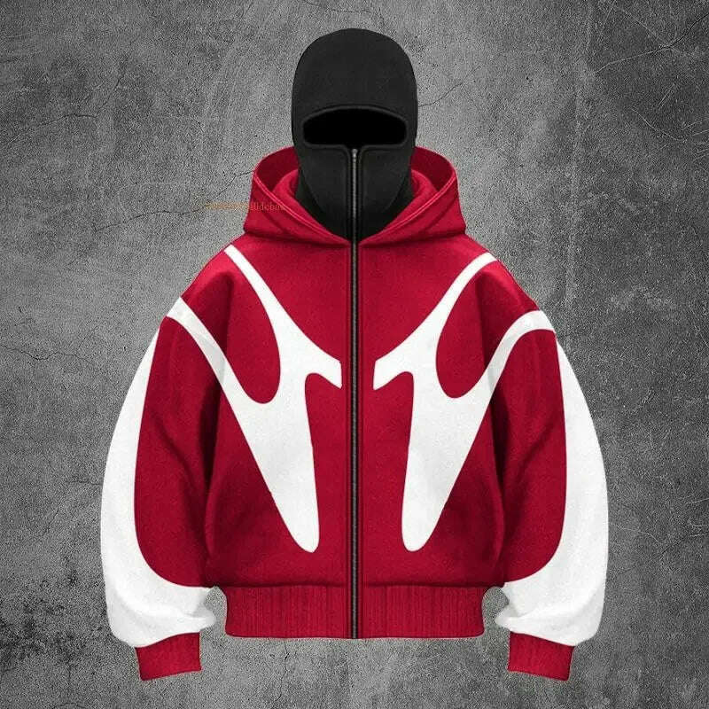 Zipper Hoodie Men Women Fall Winter New High Street Loose Y2K Couple Tops Ins Tide Double Hat Unique Design Hooded Sweatshirt