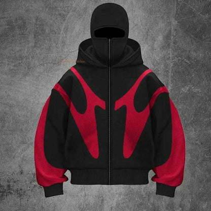 Zipper Hoodie Men Women Fall Winter New High Street Loose Y2K Couple Tops Ins Tide Double Hat Unique Design Hooded Sweatshirt